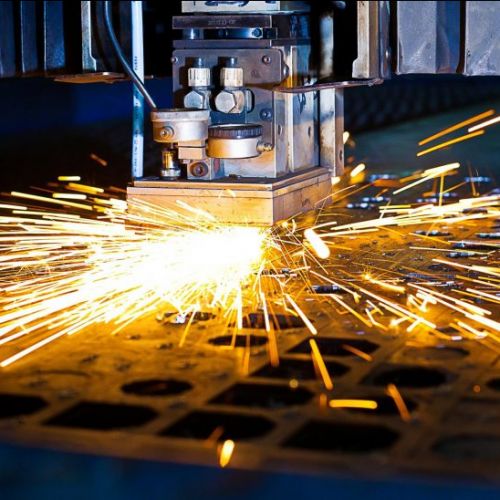 sparks from metal during manufacturing process