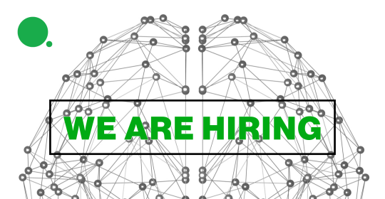 stylized image of brain overlaid with "We Are Hiring"